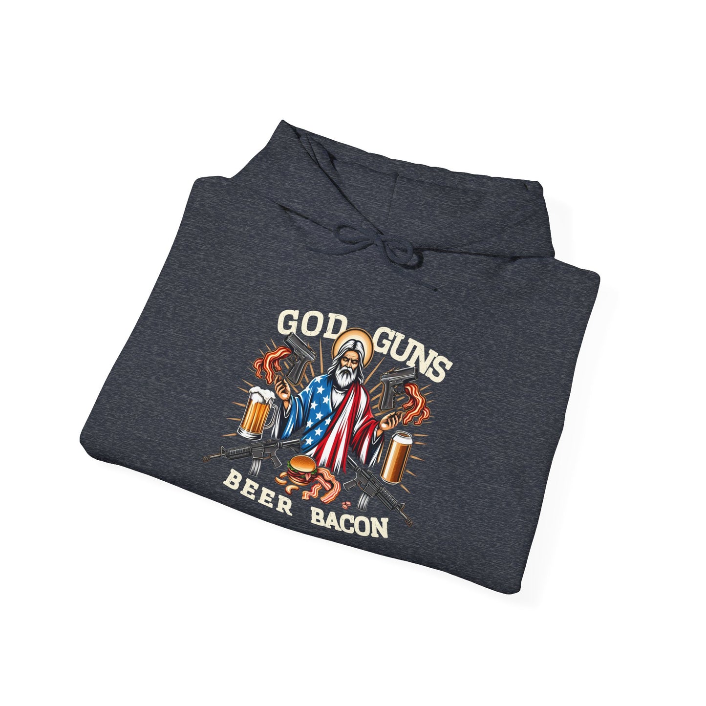 Gun Guns Beer Bacon America Hooded Sweatshirt