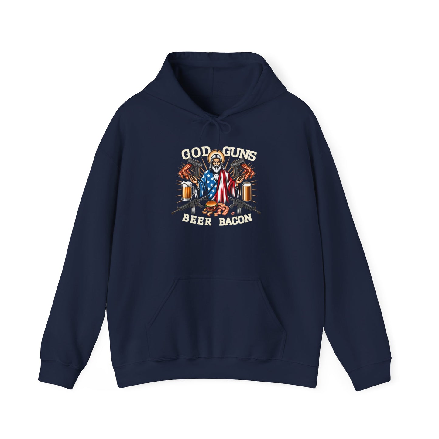 Gun Guns Beer Bacon America Hooded Sweatshirt