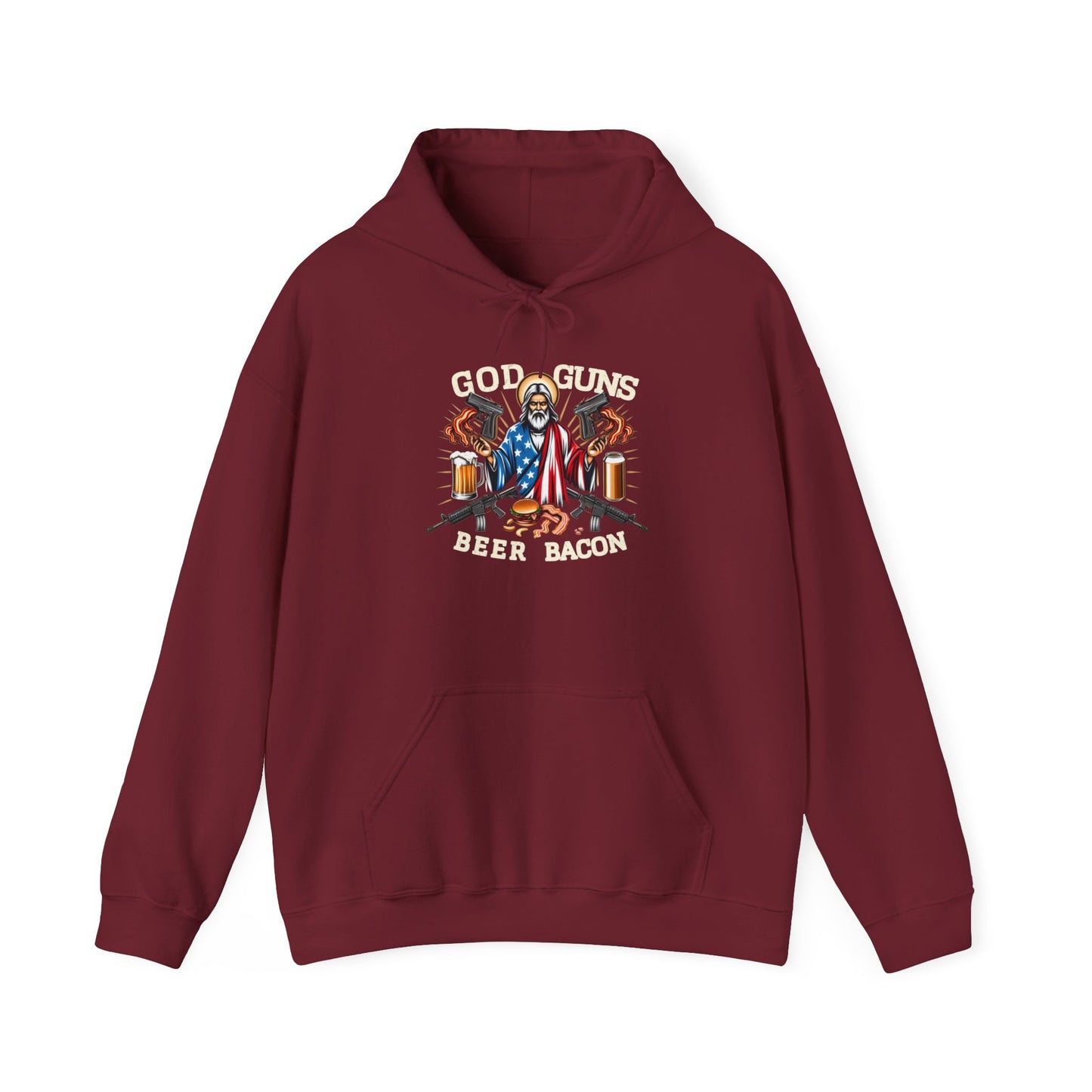 Gun Guns Beer Bacon America Hooded Sweatshirt