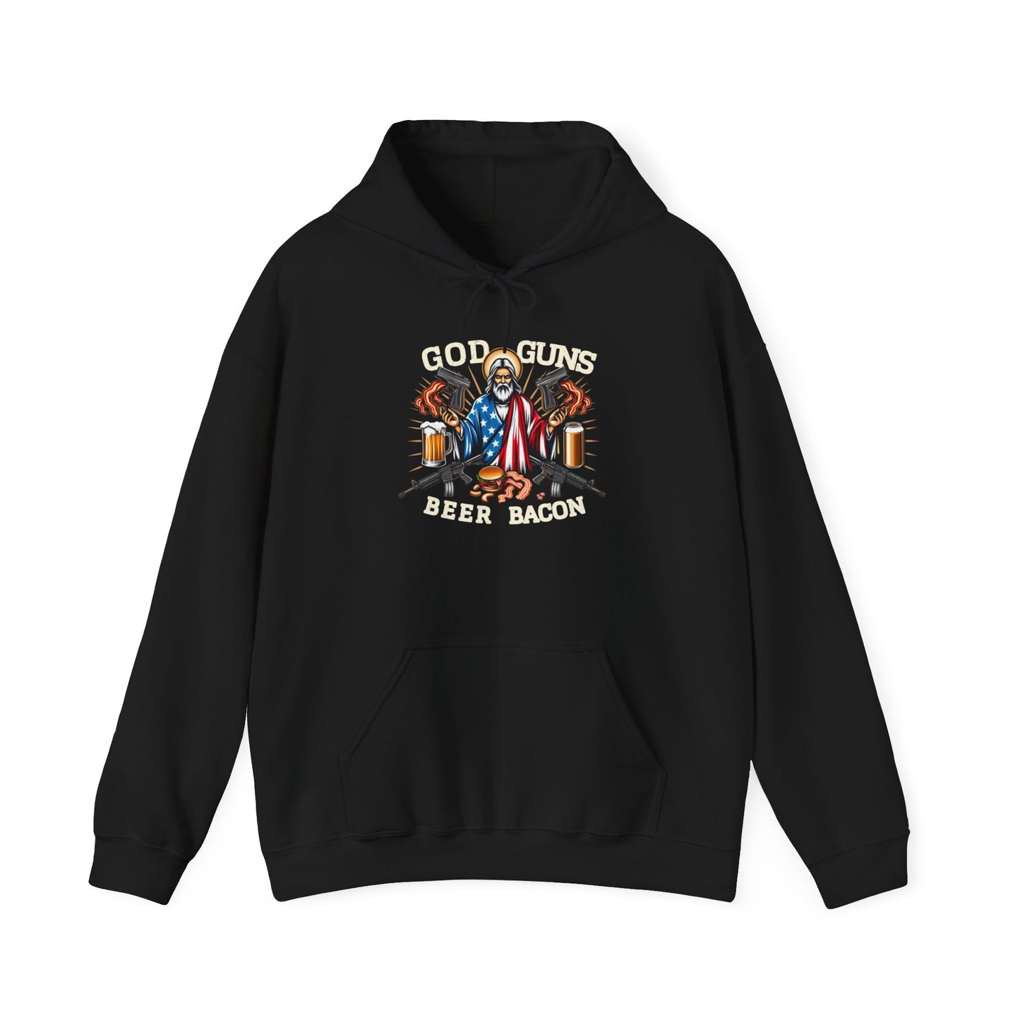 Gun Guns Beer Bacon America Hooded Sweatshirt