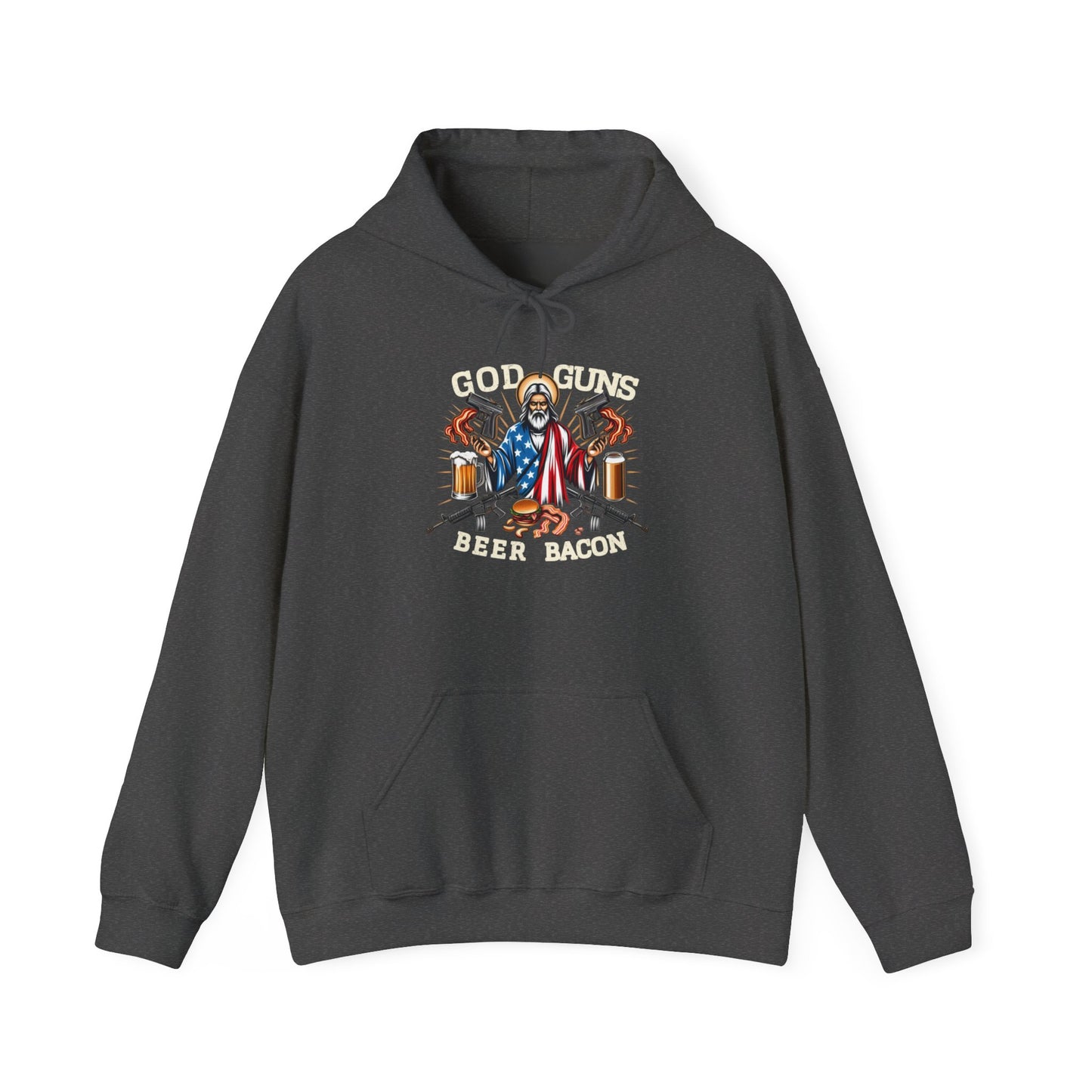 Gun Guns Beer Bacon America Hooded Sweatshirt