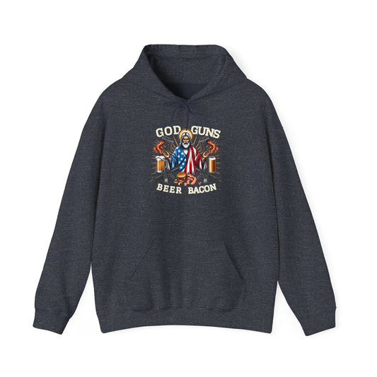 Gun Guns Beer Bacon America Hooded Sweatshirt