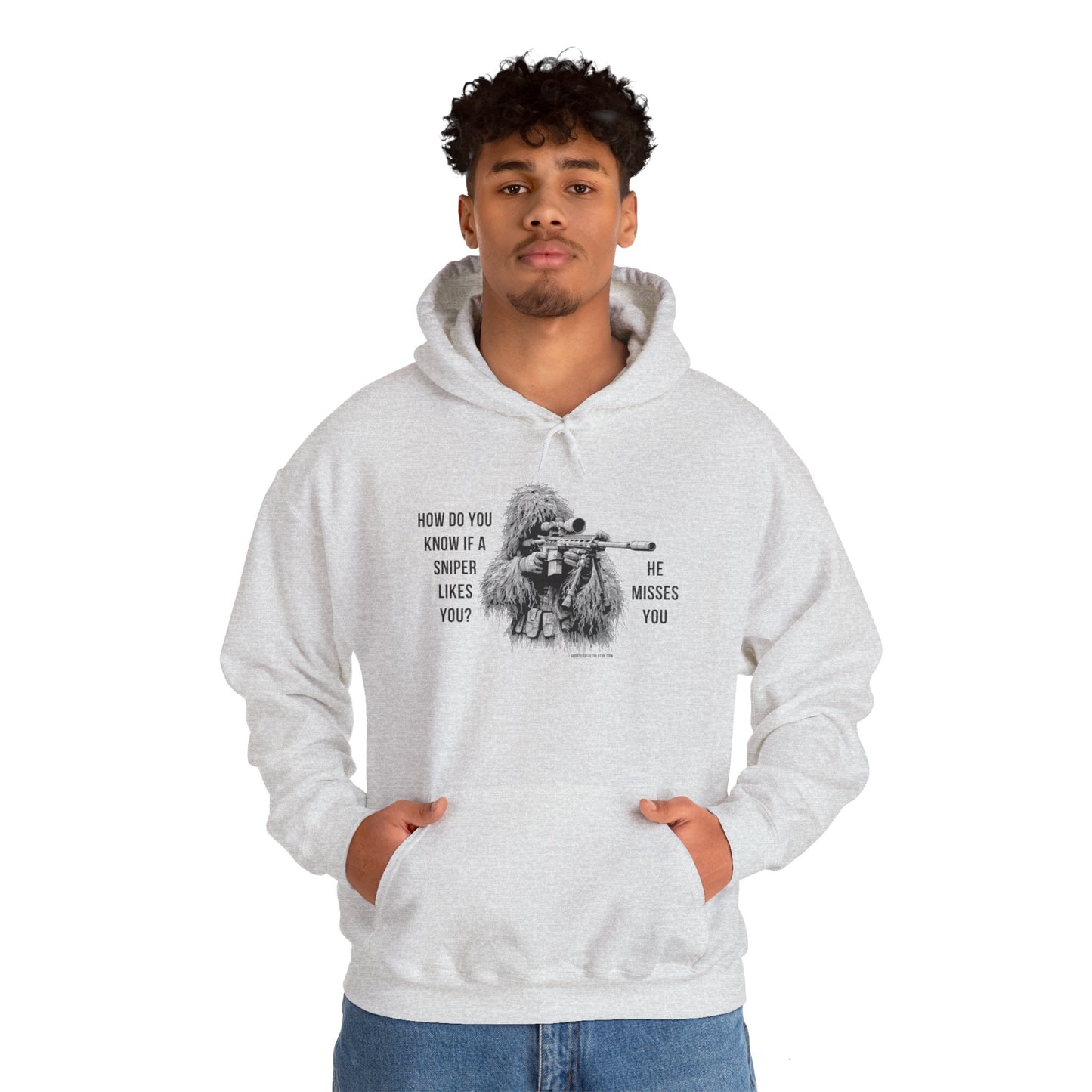 Sniper Misses You Joke Hooded Sweatshirt