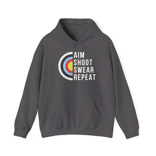 Aim Shoot Swear Repeat Hooded Sweatshirt