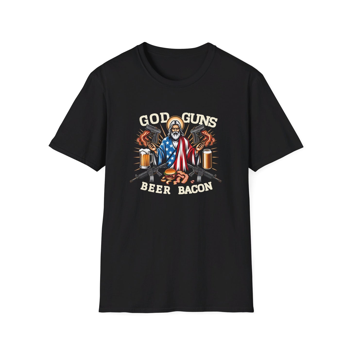 Gun Guns Beer Bacon T-Shirt